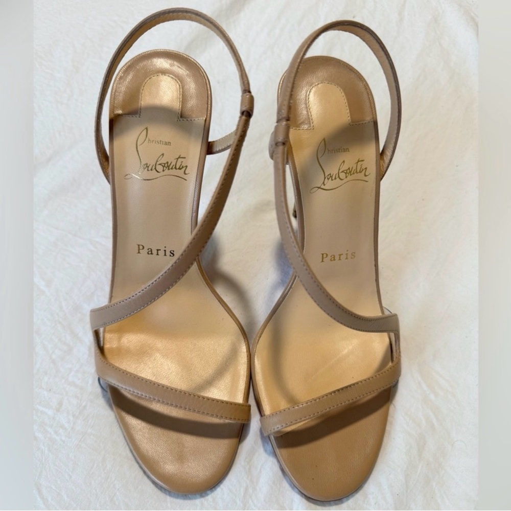 Christian Louboutin Rosalie 100 PVC Trimmed Leather Sandals - Picture 5 of 6